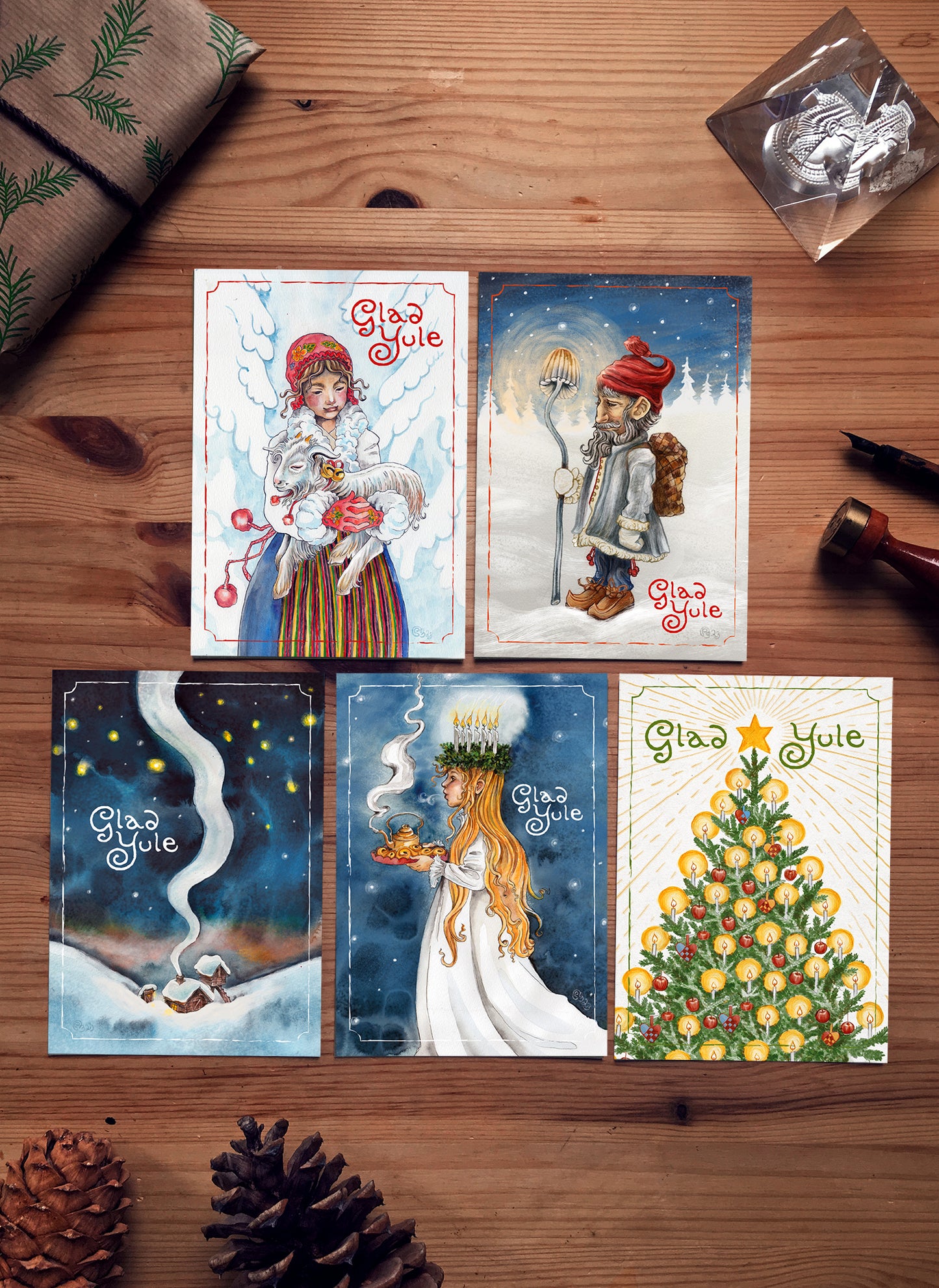 YULE POST Scandinavian Christmas Greeting Cards